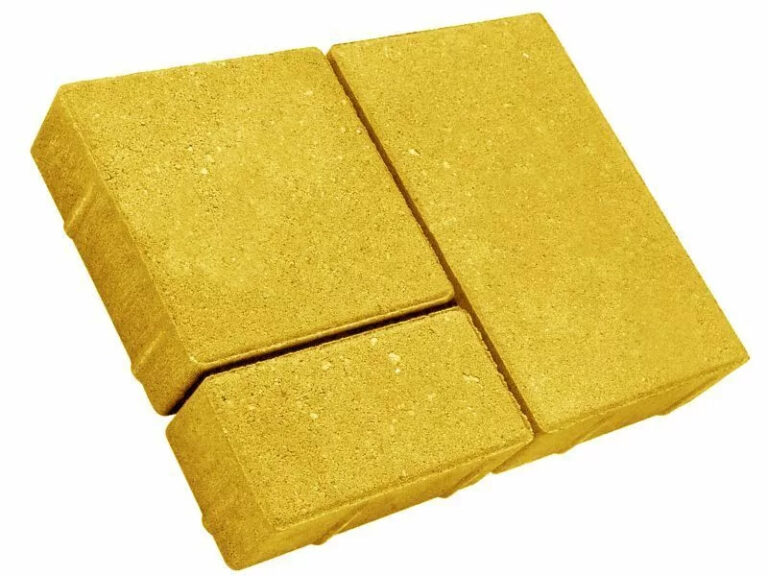 Тротуарная плитка (брусчатка) – новый город желтая 40 мм