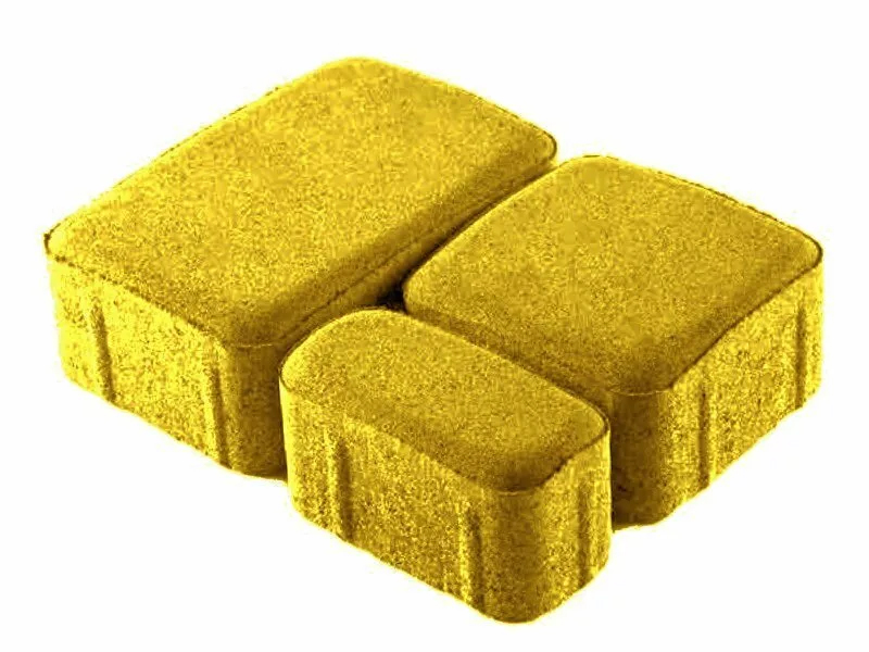 Тротуарная плитка (брусчатка) – старый город жёлтая 60 мм