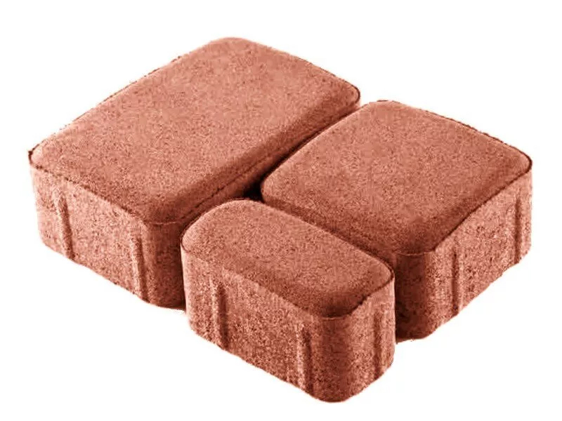 Тротуарная плитка (брусчатка) – старый город коричневая 40 мм