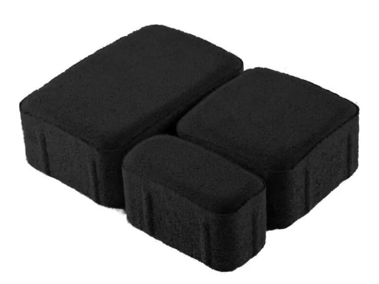 Тротуарная плитка (брусчатка) – старый город чёрная 40 мм