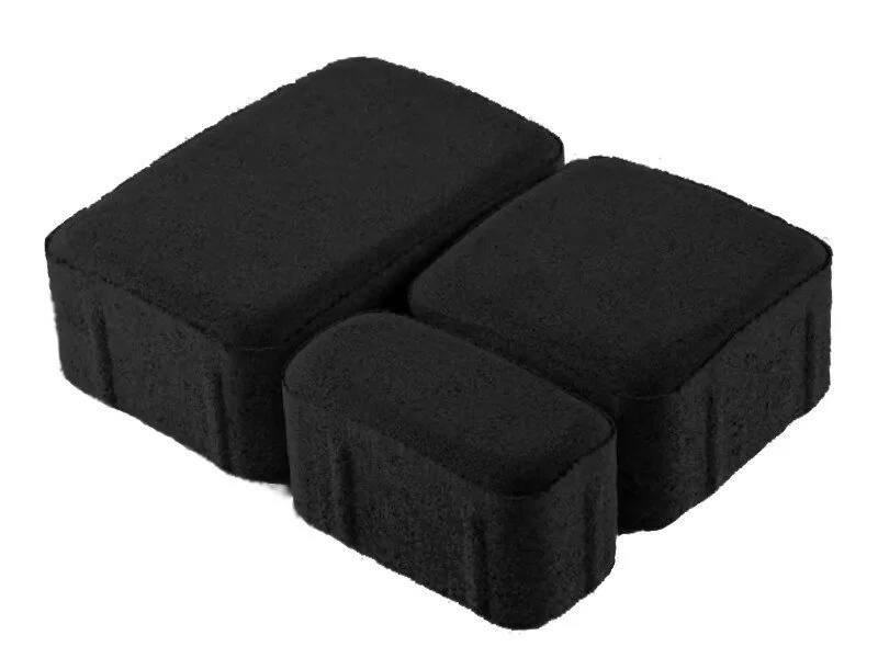 Тротуарная плитка (брусчатка) – старый город чёрная 60 мм