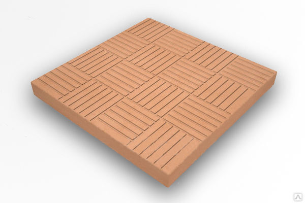 Тротуарная плитка 300х300х30мм Паркет Персиковый