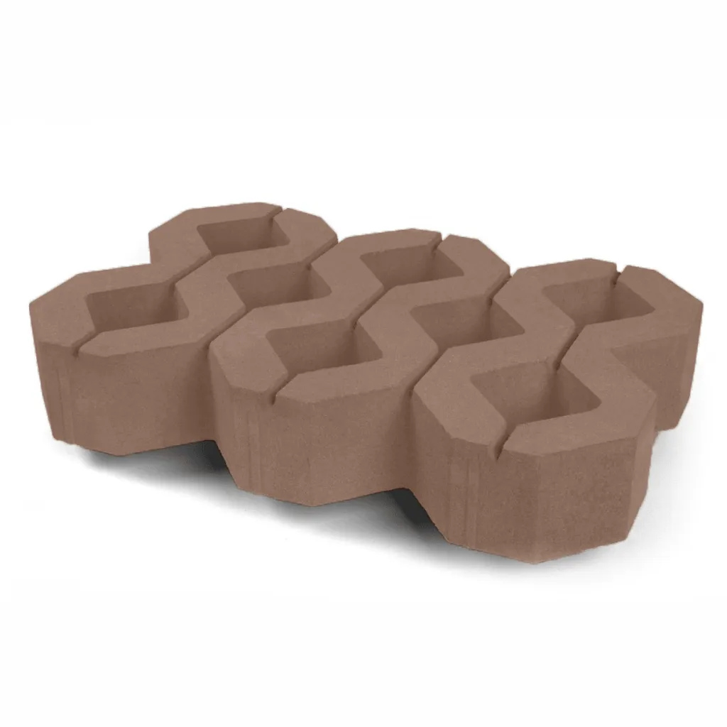 Тротуарная плитка Нобетек Газонная решетка 1РД10 бежевая